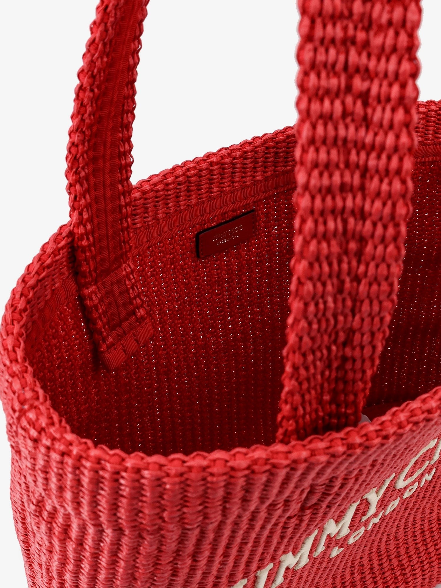Jimmy Choo Women's Raffia Shopping Bag Red