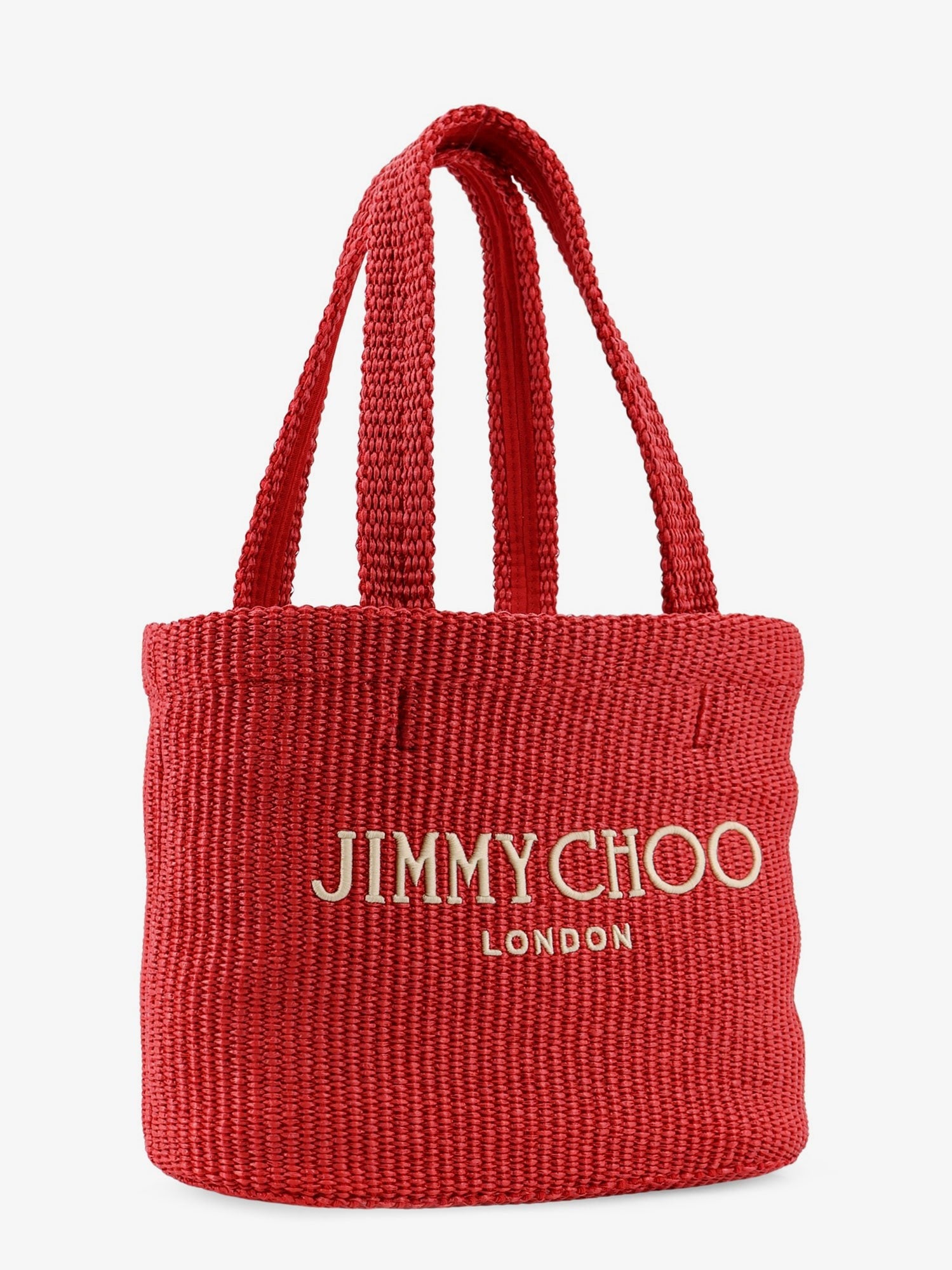 Jimmy Choo Women's Raffia Shopping Bag Red