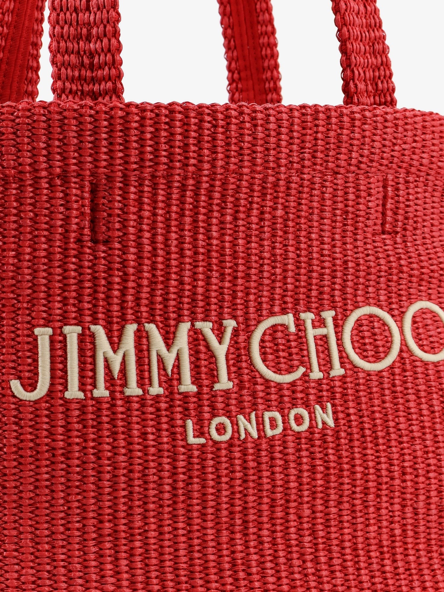 Jimmy Choo Women's Raffia Shopping Bag Red