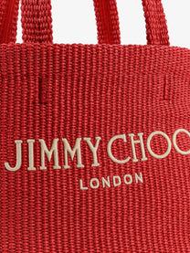 Jimmy Choo Women's Raffia Shopping Bag Red