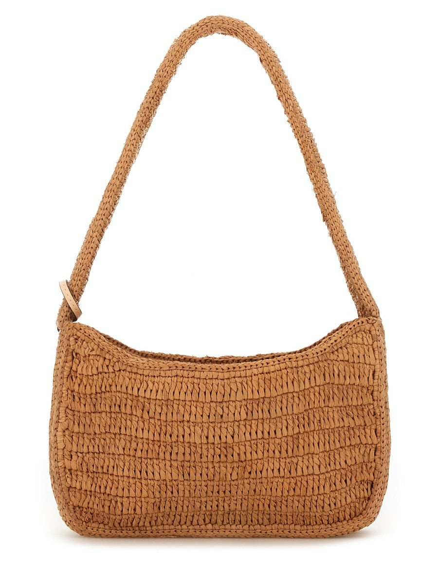 Manebi Women's Raffia Shoulder Bag Orange