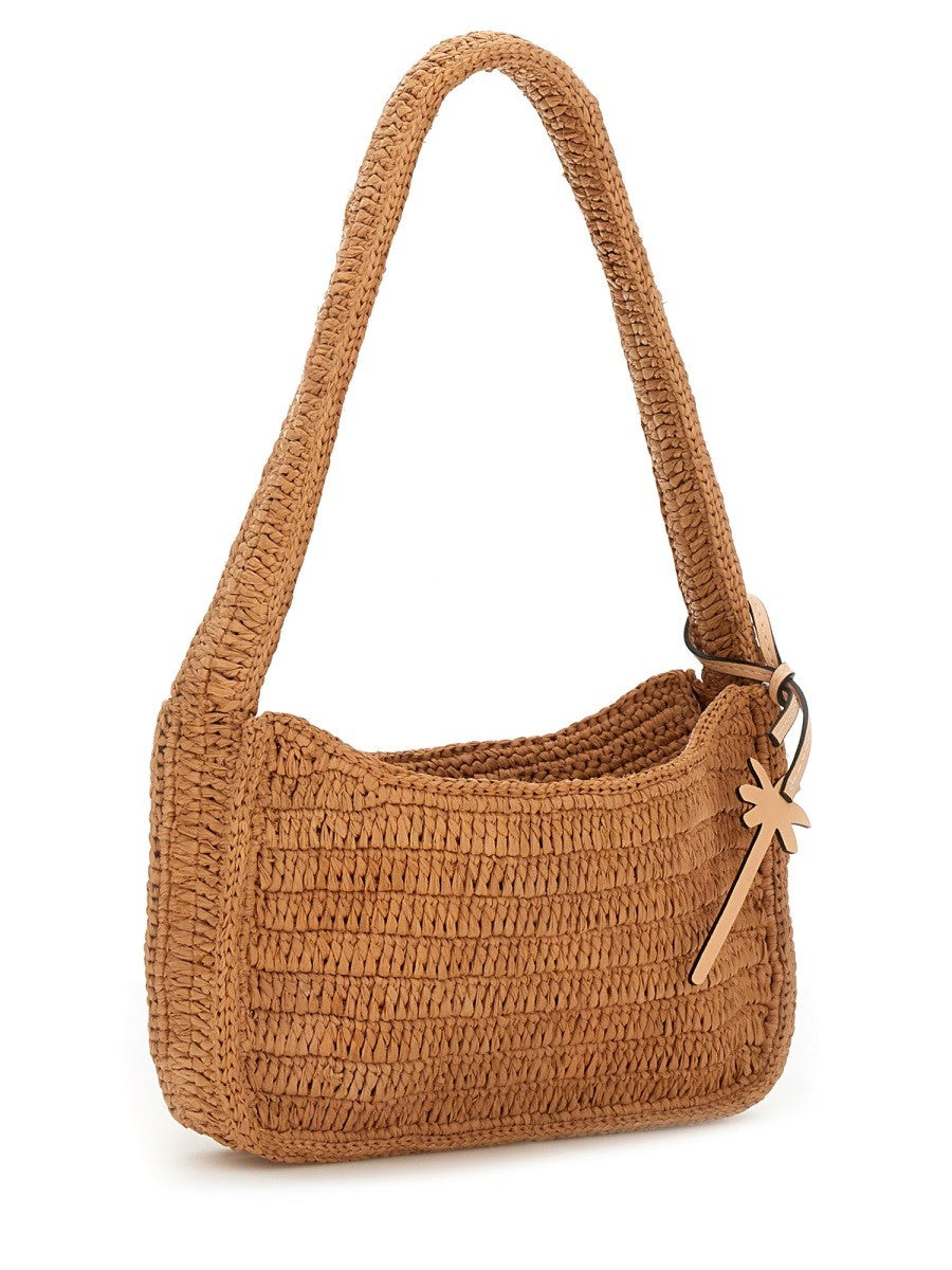 Manebi Women's Raffia Shoulder Bag Orange