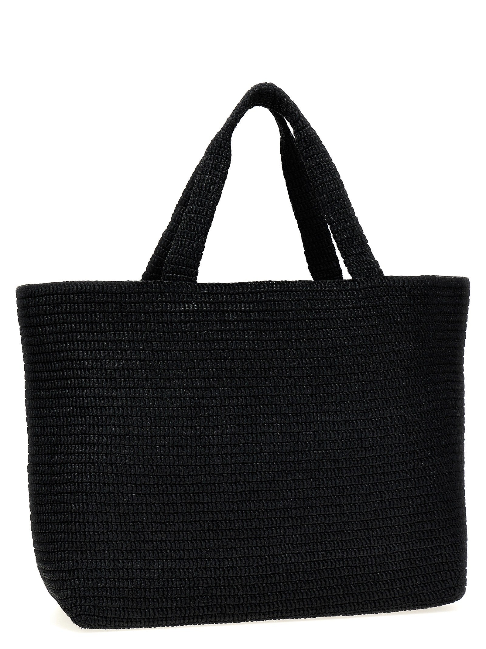 Saint Laurent Rafia Tote Bag Black