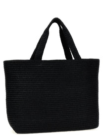 Saint Laurent Rafia Tote Bag Black