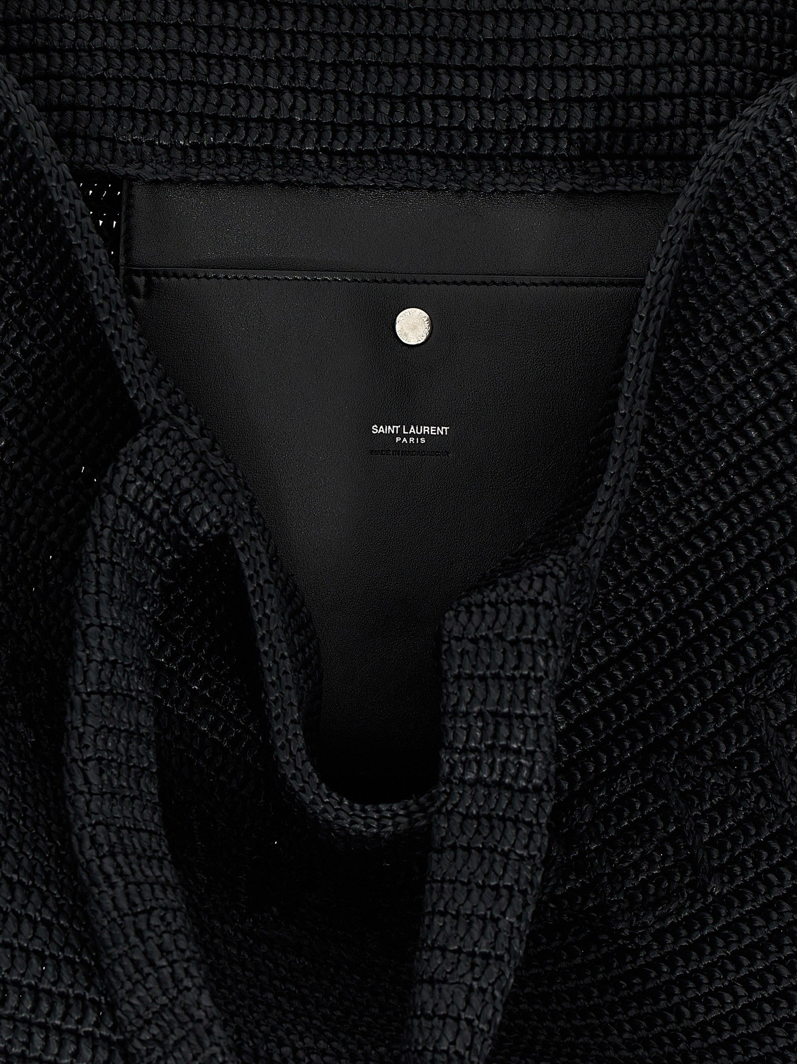 Saint Laurent Rafia Tote Bag Black