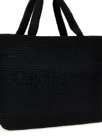 Saint Laurent Rafia Tote Bag Black