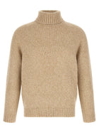 Brunello Cucinelli Men's Silk and Cashmere Blend Turtleneck Beige