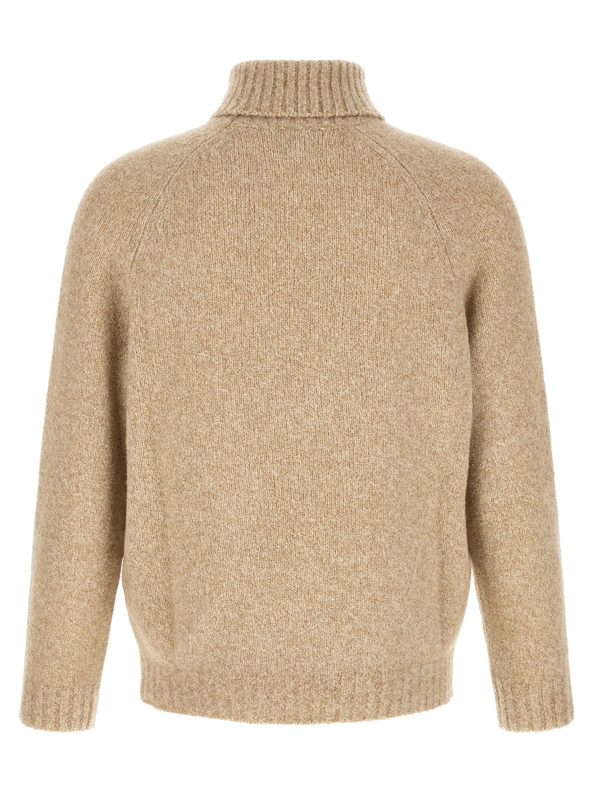 Brunello Cucinelli Men's Silk and Cashmere Blend Turtleneck Beige, view 2