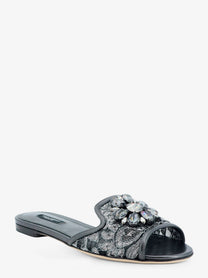 Dolce &amp; Gabbana Women's Rainbow Lace Sandals Blue