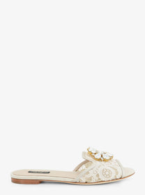 Dolce &amp; Gabbana Women's Rainbow Lurex Lace Sandals Ghiaccio