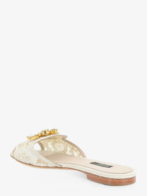 Dolce &amp; Gabbana Women's Rainbow Lurex Lace Sandals Ghiaccio