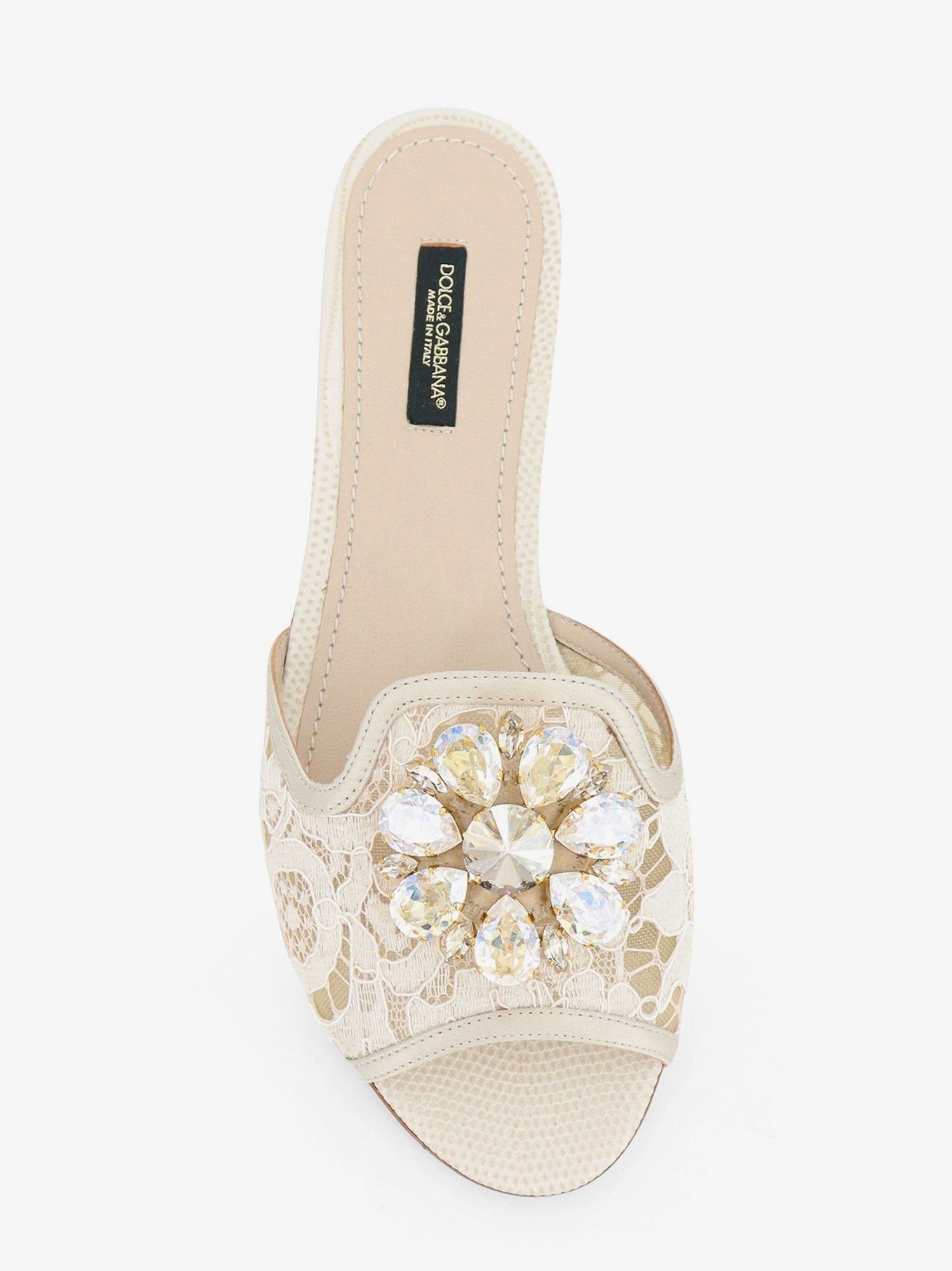 Dolce &amp; Gabbana Women's Rainbow Lurex Lace Sandals Ghiaccio