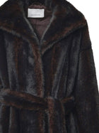 The Frankie Shop Women's Ravello Faux Fur Coat Brown, view 3