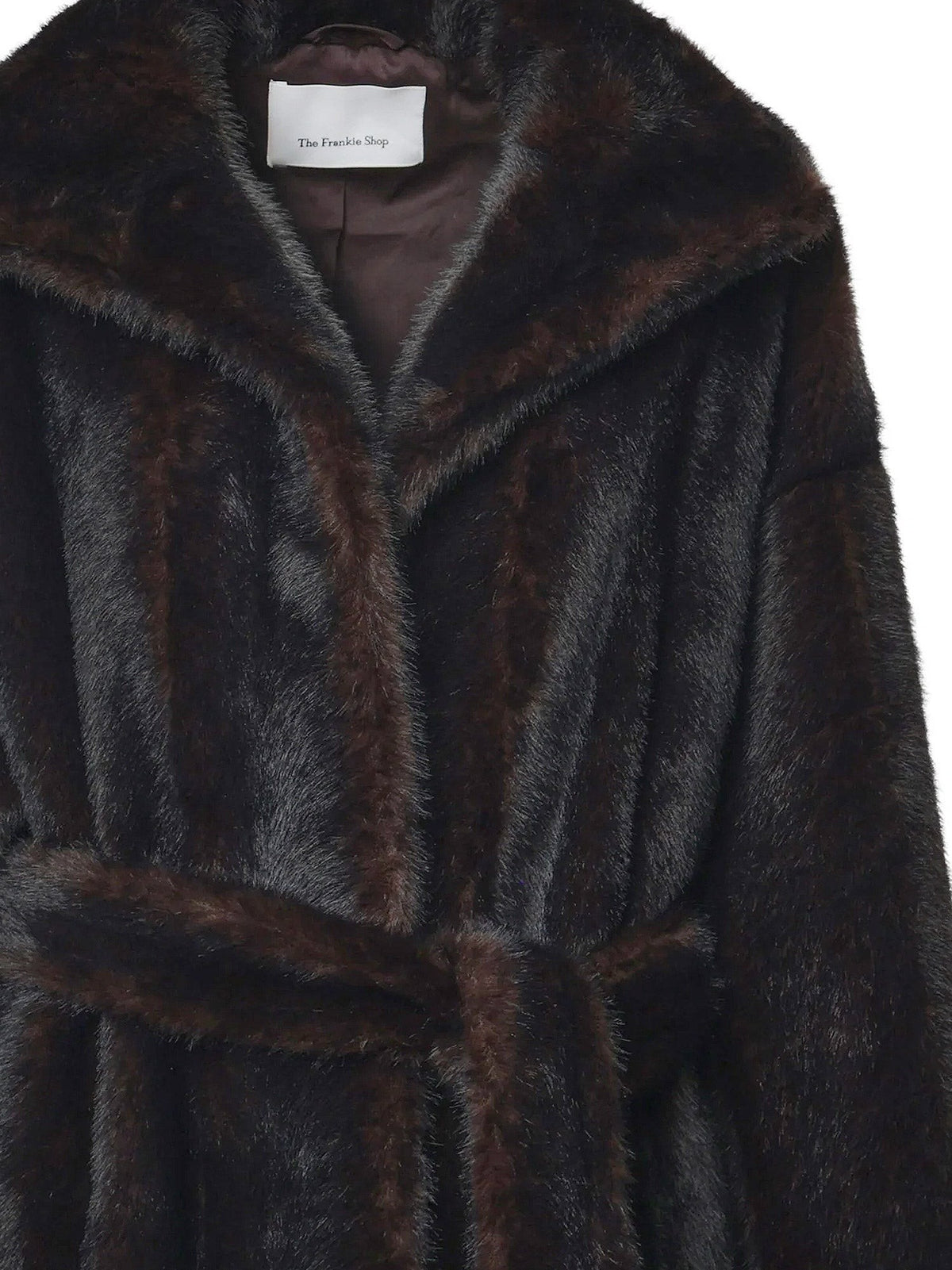 The Frankie Shop Women's Ravello Faux Fur Coat Brown, view 3
