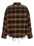 R13 Raw Cut Cropped Shirt Brown, view 2