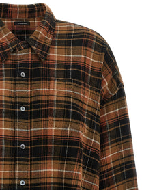 R13 Raw Cut Cropped Shirt Brown