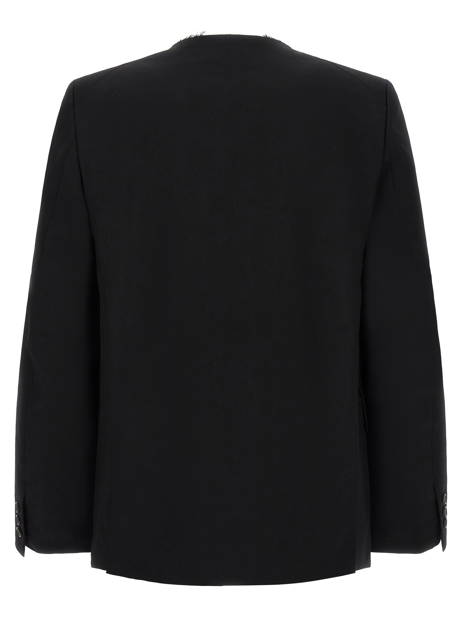 Comme Des Garcons Black Raw Cut Hem Blazer Black