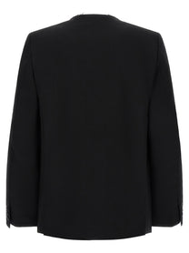 Comme Des Garcons Black Raw Cut Hem Blazer Black