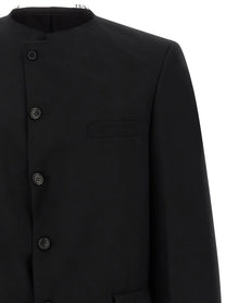 Comme Des Garcons Black Raw Cut Hem Blazer Black