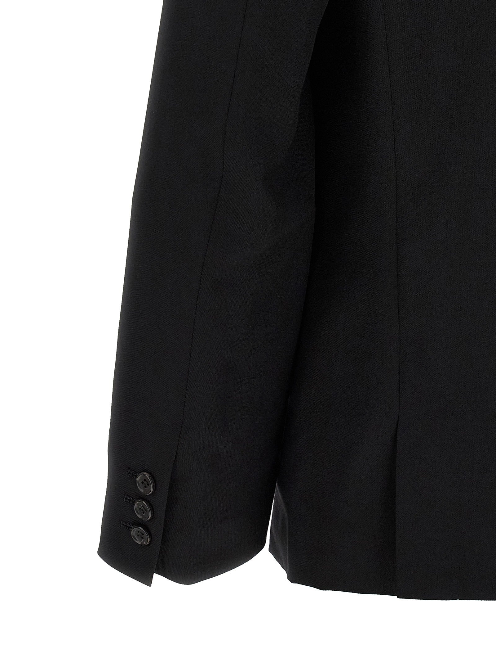 Comme Des Garcons Black Raw Cut Hem Blazer Black