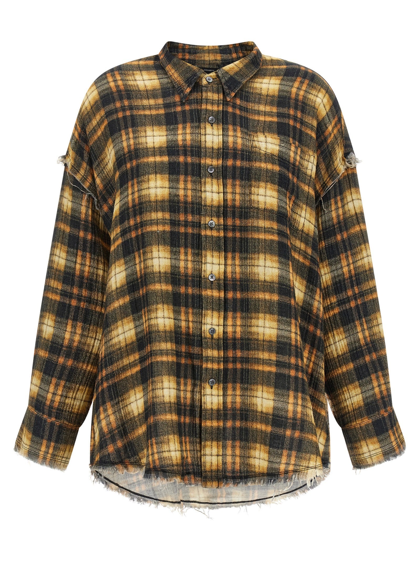 R13 Raw Cut Hem Shirt Brown