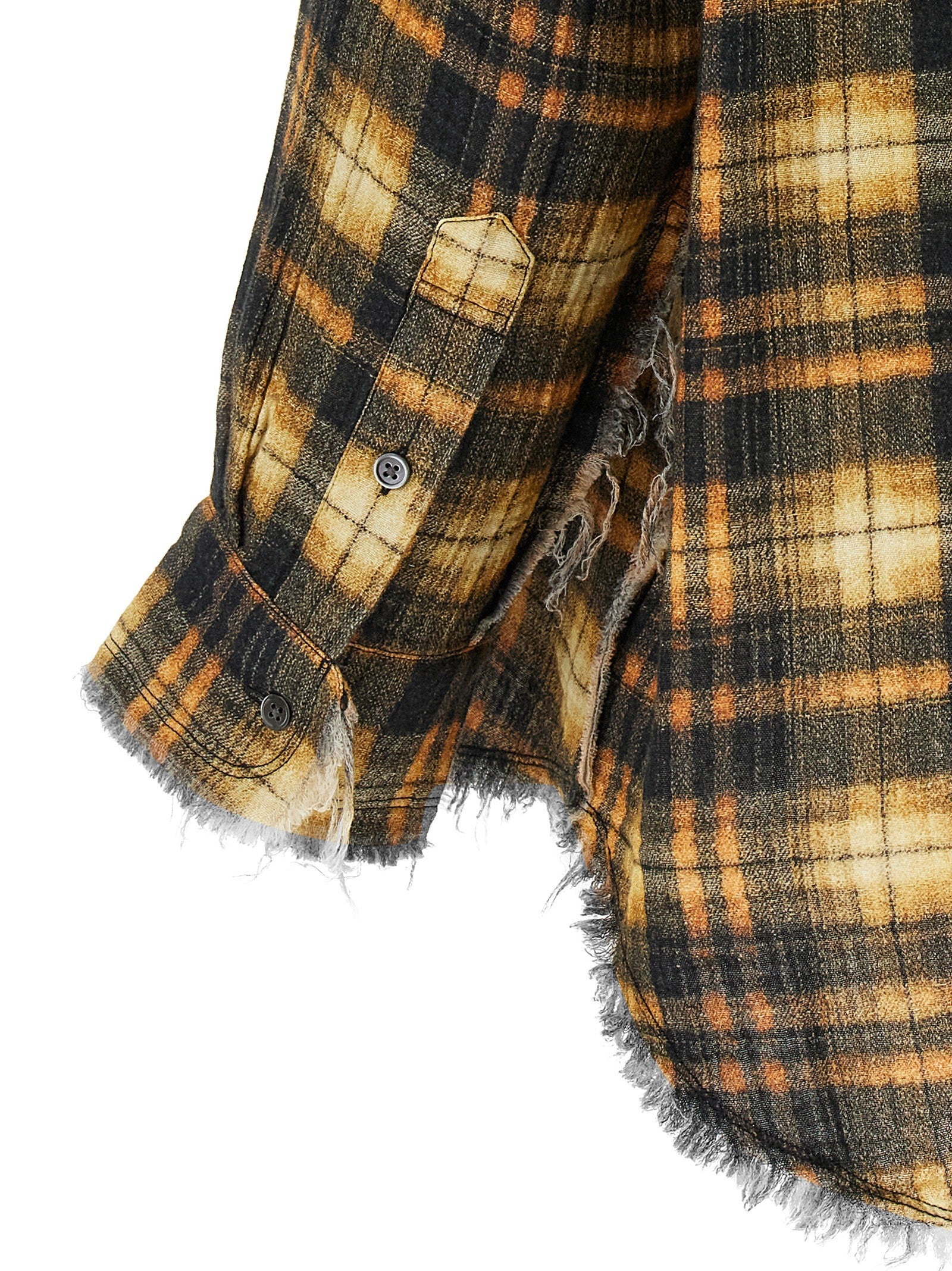 R13 Raw Cut Hem Shirt Brown