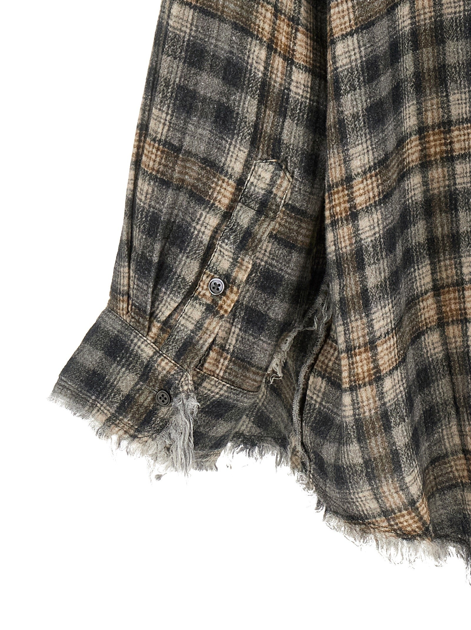 R13 Raw Cut Hem Shirt Grey