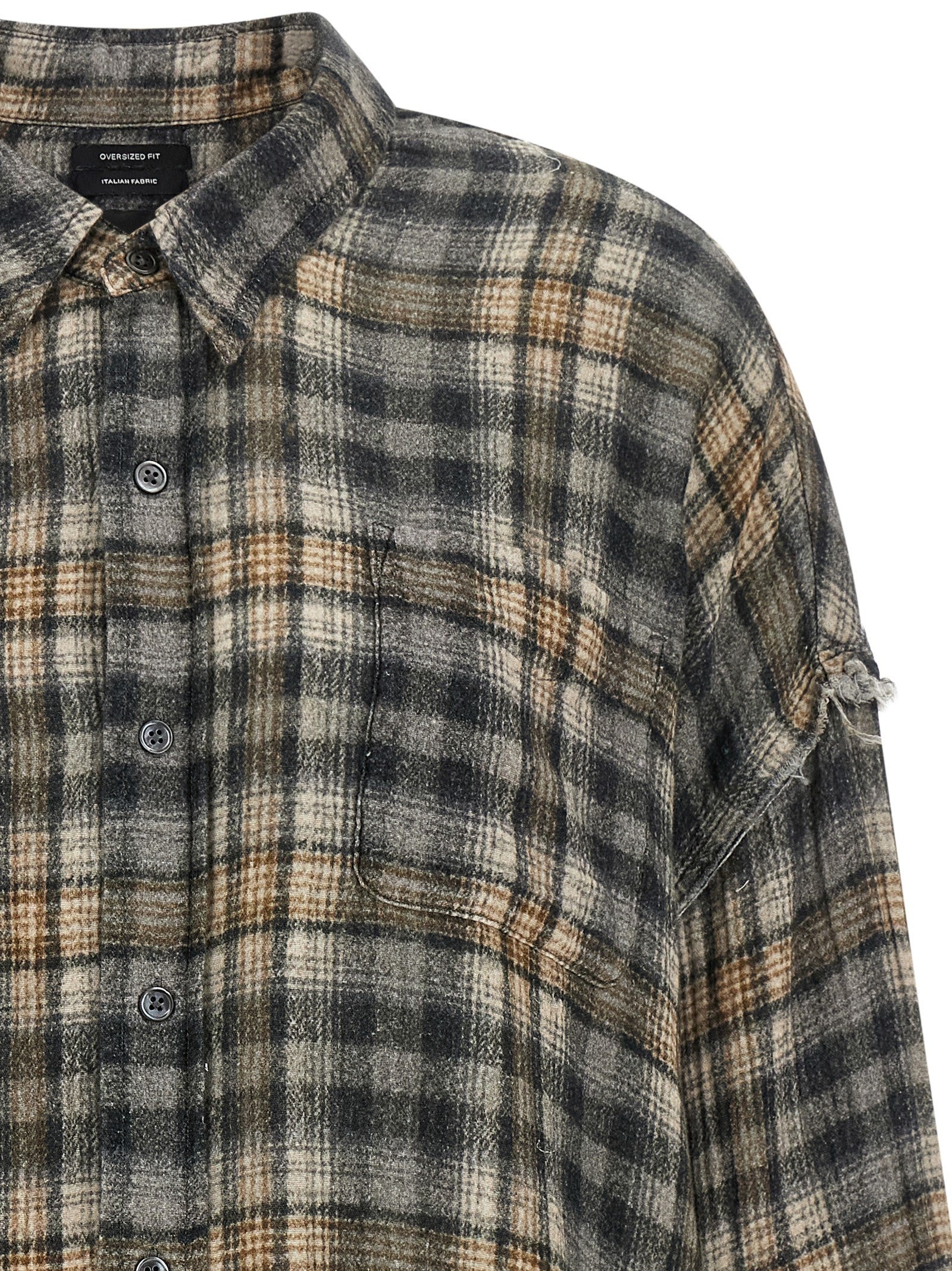 R13 Raw Cut Hem Shirt Grey