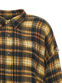 R13 Raw Cut Hem Shirt Brown