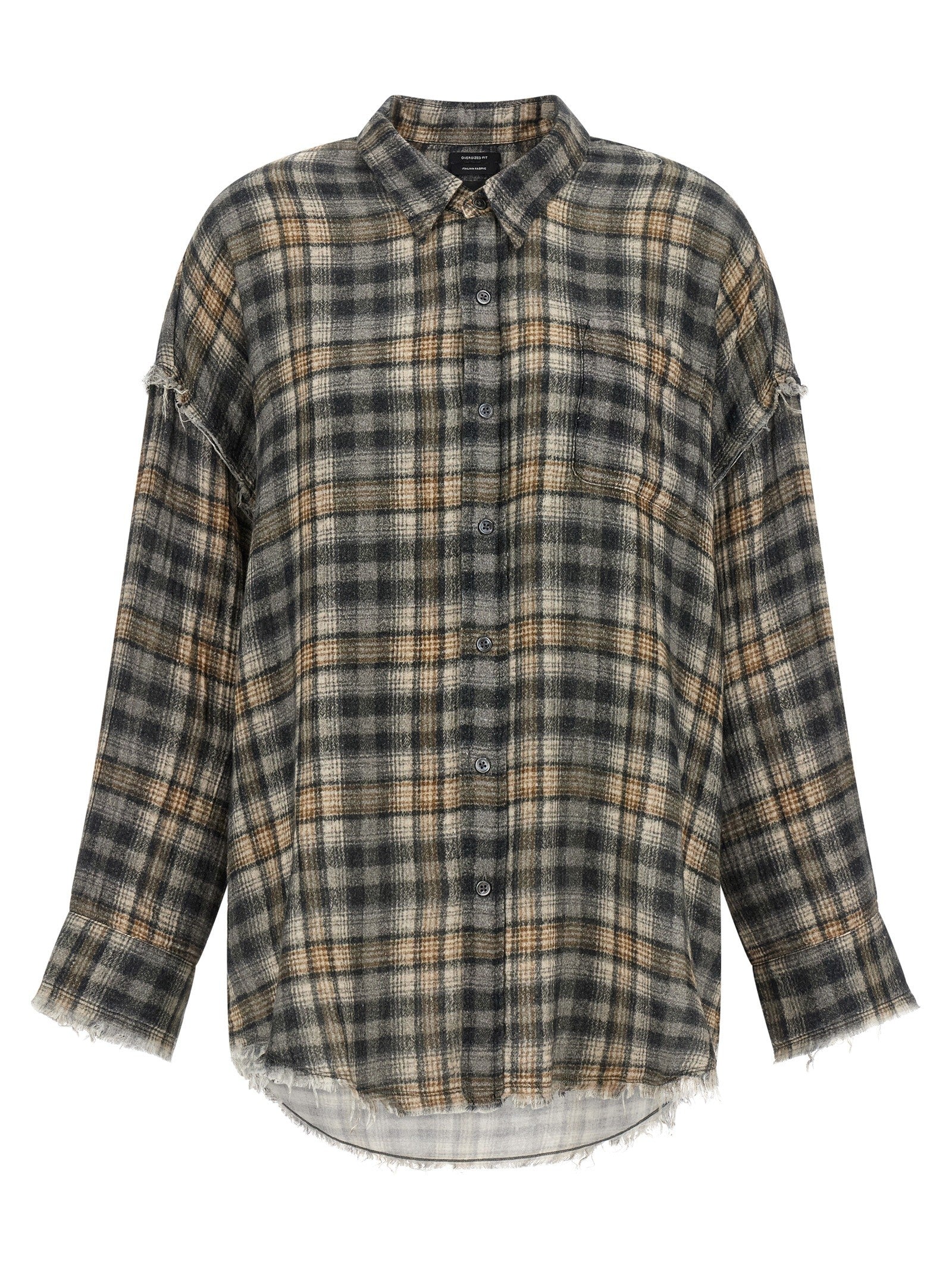 R13 Raw Cut Hem Shirt Grey