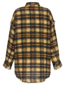 R13 Raw Cut Hem Shirt Brown