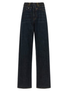 MM6 Maison Margiela Raw Cut Waist Jeans Blue