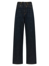 MM6 Maison Margiela Raw Cut Waist Jeans Blue