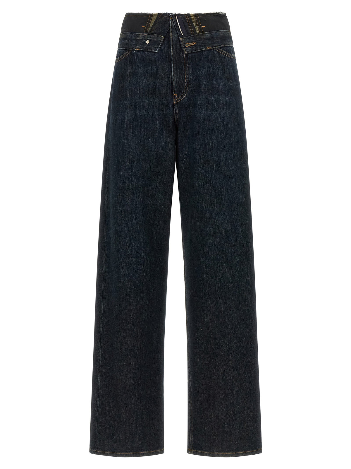 MM6 Maison Margiela Raw Cut Waist Jeans Blue