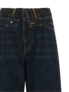 MM6 Maison Margiela Raw Cut Waist Jeans Blue