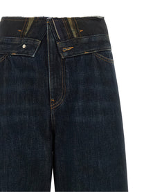 MM6 Maison Margiela Raw Cut Waist Jeans Blue