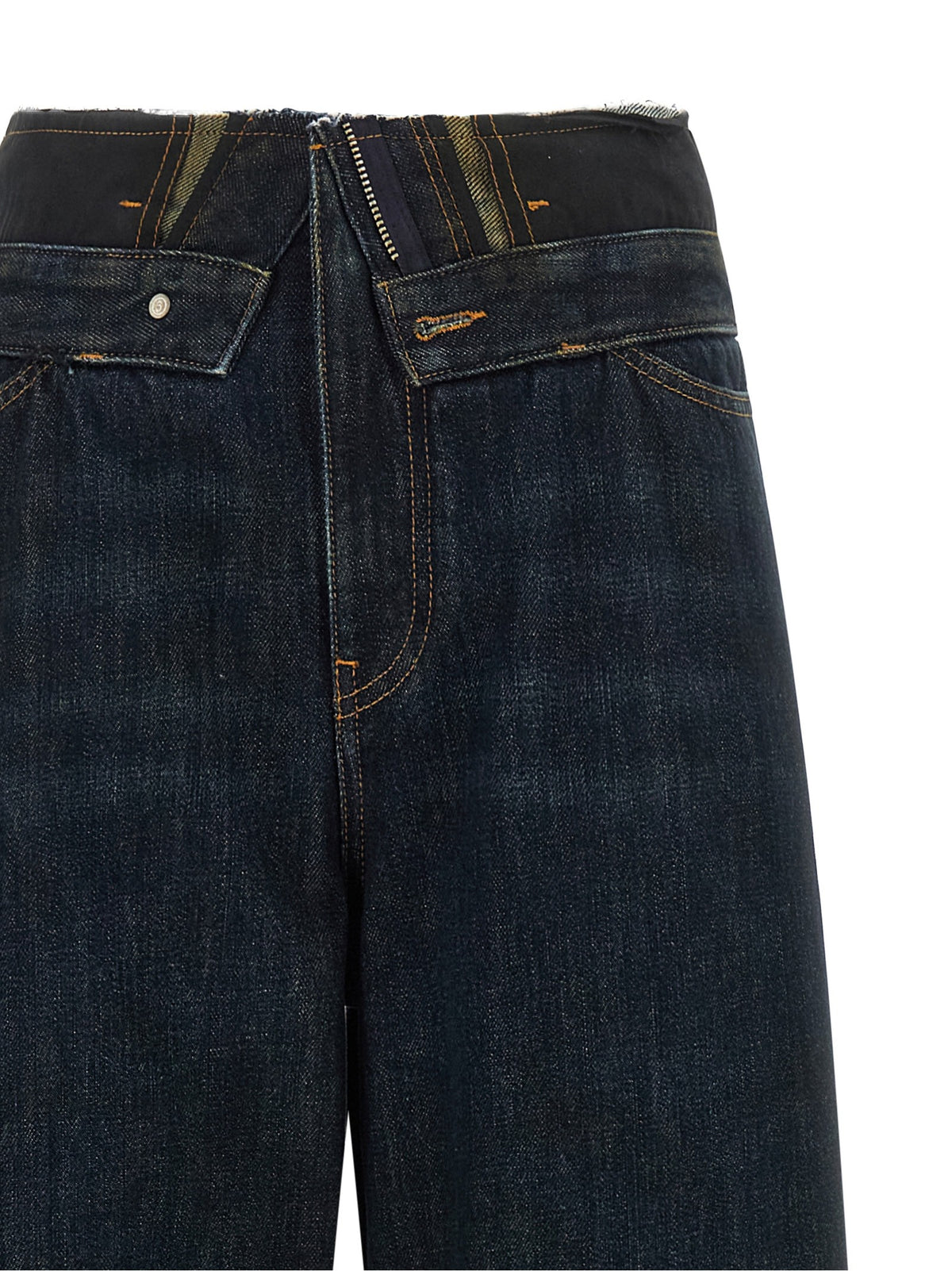 MM6 Maison Margiela Raw Cut Waist Jeans Blue