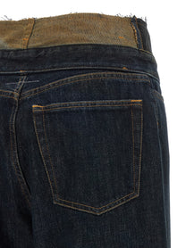 MM6 Maison Margiela Raw Cut Waist Jeans Blue