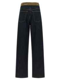 MM6 Maison Margiela Raw Cut Waist Jeans Blue