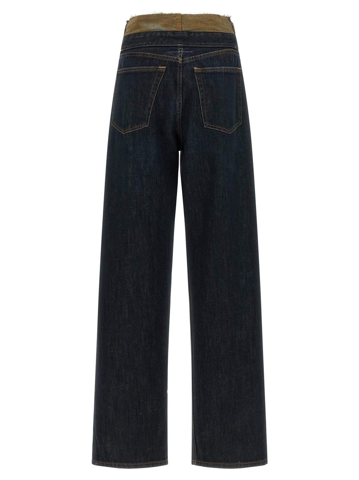 MM6 Maison Margiela Raw Cut Waist Jeans Blue