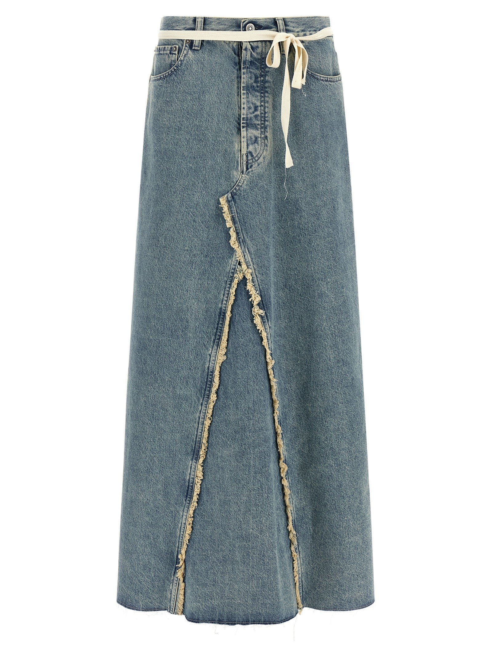 Maison Margiela Raw Hem Denim Skirt Blue