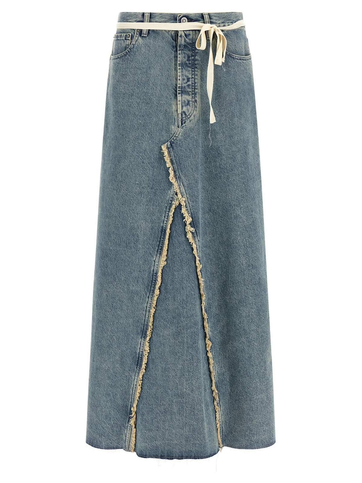 Maison Margiela Raw Hem Denim Skirt Blue