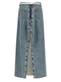 Maison Margiela Raw Hem Denim Skirt Blue
