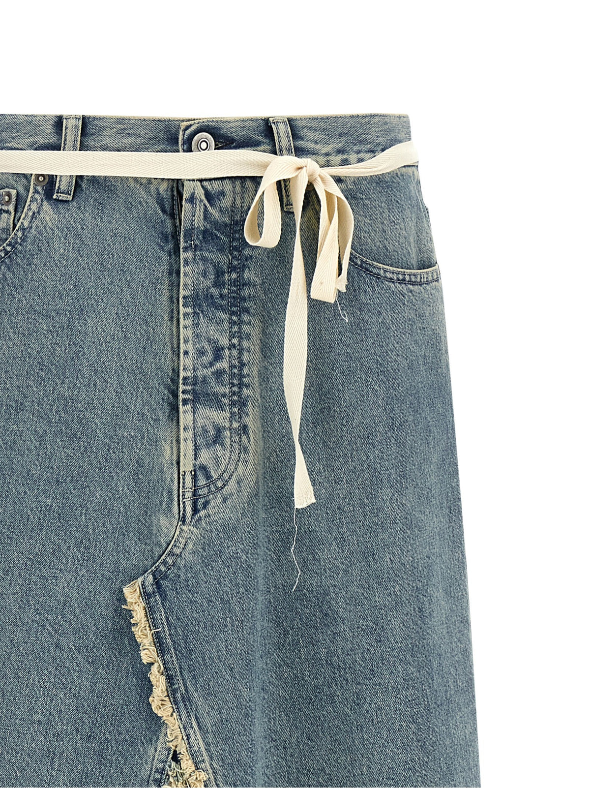 Maison Margiela Raw Hem Denim Skirt Blue