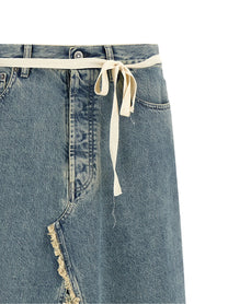 Maison Margiela Raw Hem Denim Skirt Blue