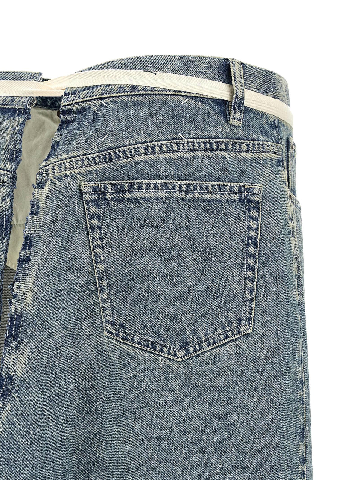 Maison Margiela Raw Hem Denim Skirt Blue