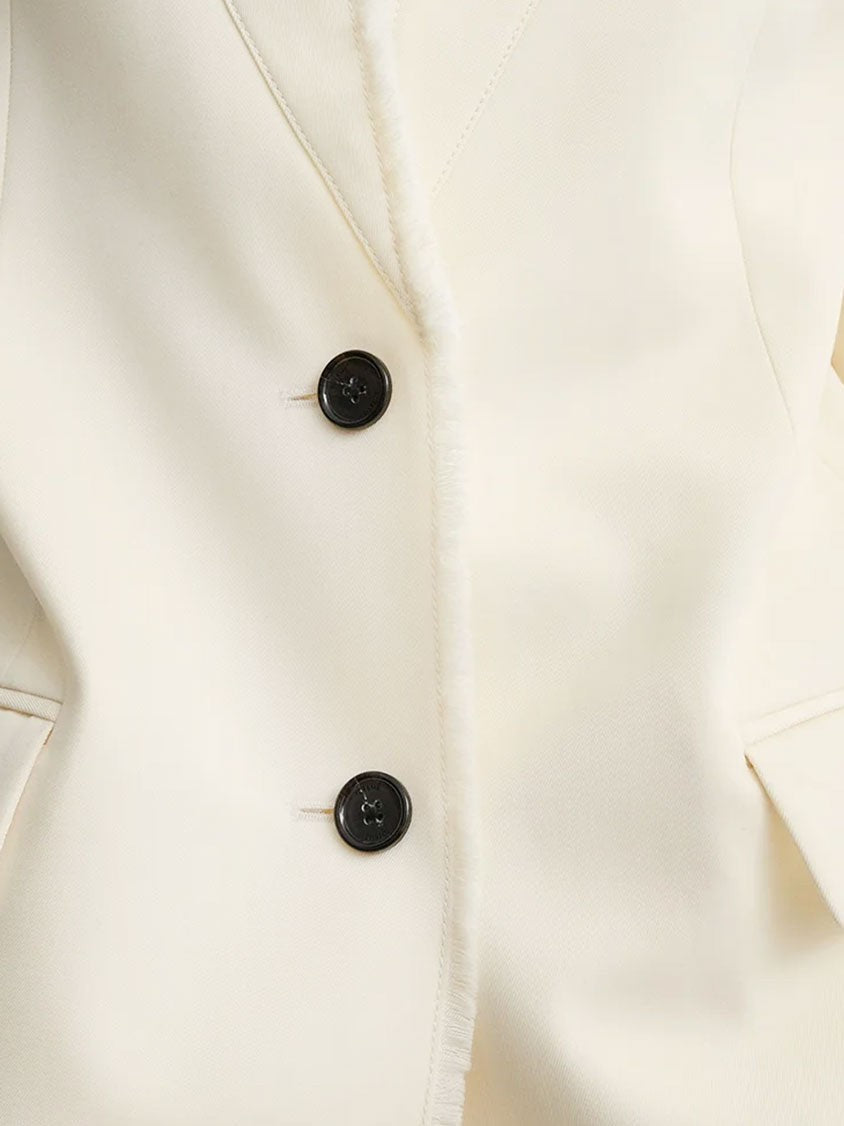 Toteme Women's Raw Lapel Blazer White