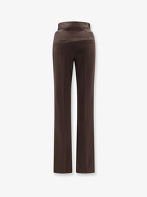 Actualee Women's Rayon Blend Trousers Gold
