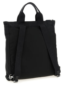 PRADA Re Nylon and Saffiano Backpack Shopping Bag Black