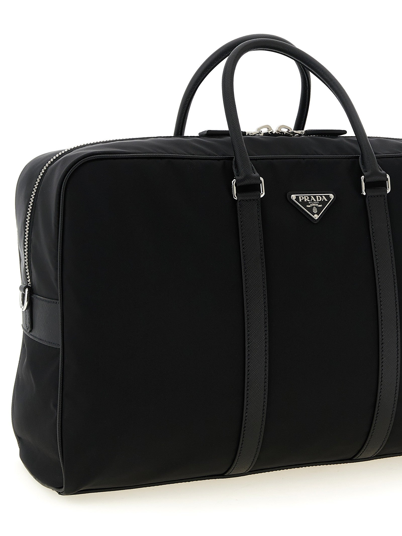 PRADA Re Nylon and Saffiano Travel Bag Black